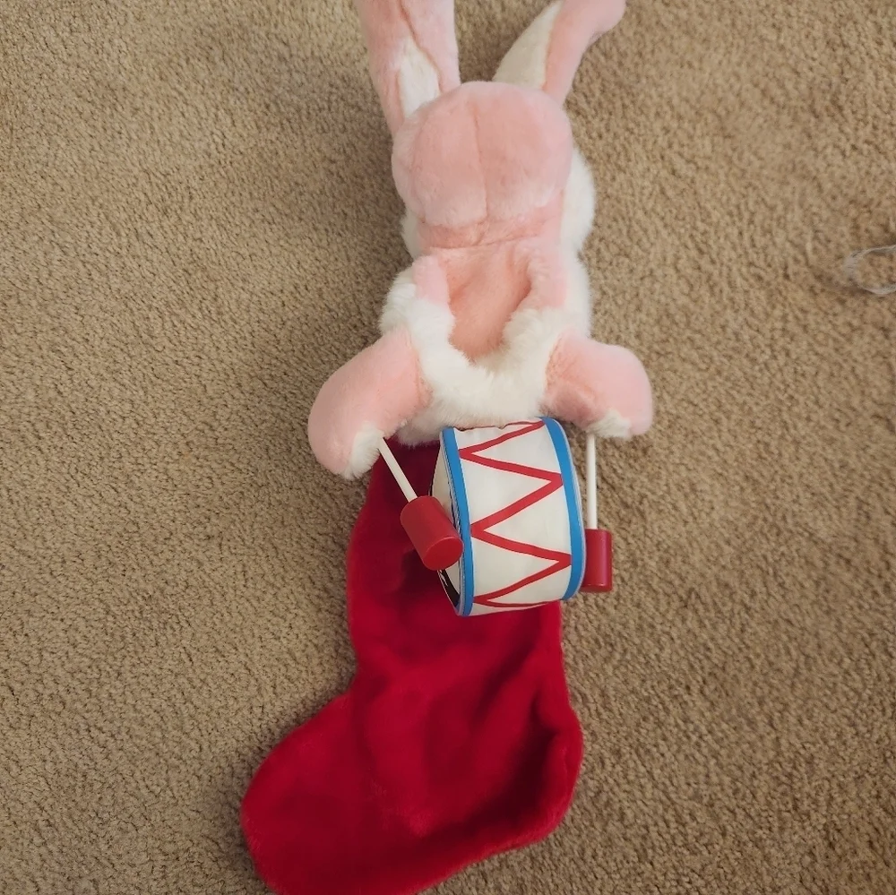 Vintage 1993 Energizer Bunny Plush Christmas Stocking‎ w/ Drum #Y